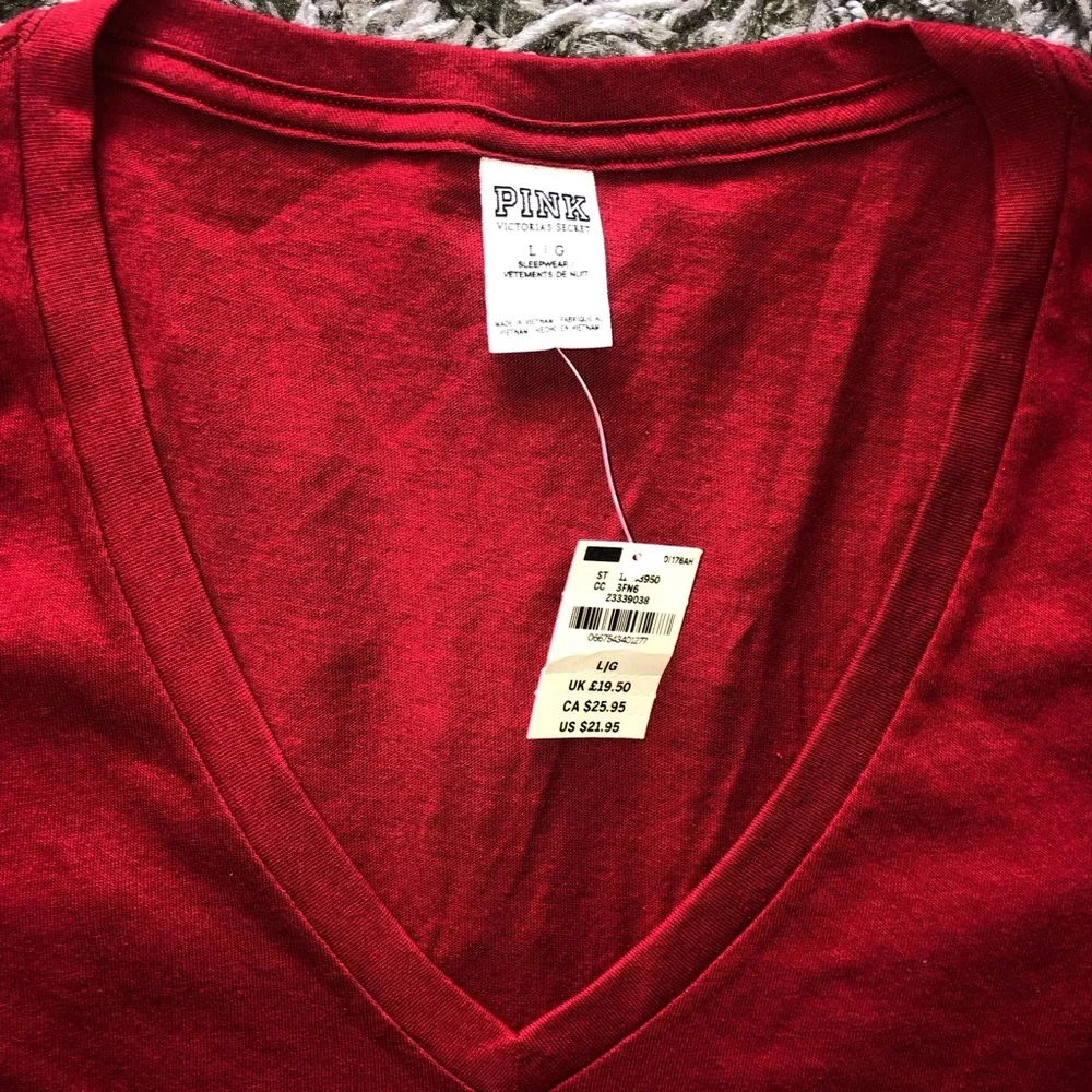 2016 Victoria’s Secret PINK Red Sleepwear Shirt, Size L, New With Tags